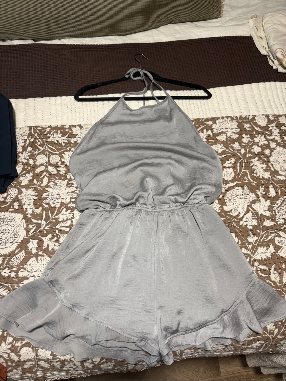 Wishlist Silver Halter Romper Dress